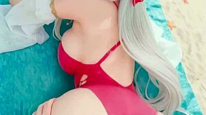 making love with silver haired girl on sunny beach
