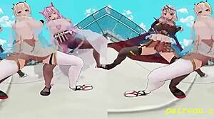 Vr180 mmd irohakoyorichloe dance 3d hololive hentai