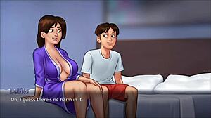 Stepmom waited by the door and turned around