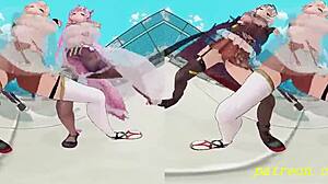 Vr180 mmd irohakoyorichloe dance 3d hololive hentai