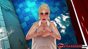 sexy big tits jenny summers enjoys slippery pool titfuck 😍
