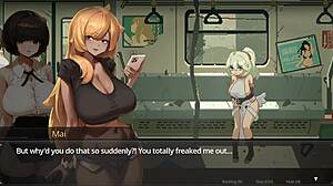 H-game train 45 ends with creampie gameplay