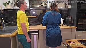 trying to make coffee but he fucked my ass and i squirted in his cup