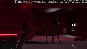 Blonde explores lab then gets fucked hard by infected men