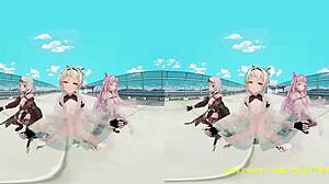 Vr180 mmd irohakoyorichloe dance 3d hololive hentai