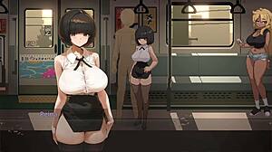 H-game train 45 ends with creampie gameplay