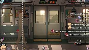 H-game train 45 ends with creampie gameplay