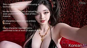 Cute korean girl rides huge cock
