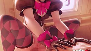 d va enjoys exciting beach adventures in popular 3d overwatch animation series