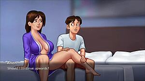 Stepmom waited by the door and turned around