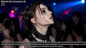 Cyber goth cuties flashing natural tits at dark electro rave trailer