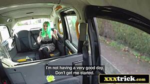 Green-haired slut cheers up pervert with pussy and ass