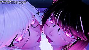 Two horny catgirls fuck you in extraordinary pov threesome