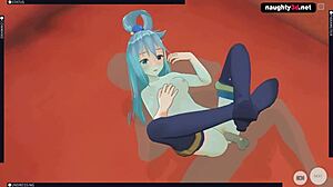 Aqua gets her ass fucked hard in konosuba hentai