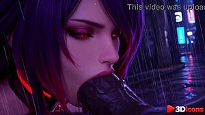 Acheron takes huge cock deep in her ass