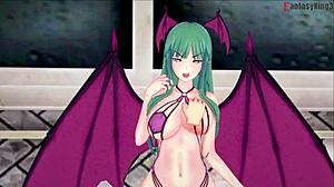 Morrigan bikini pov sex on public baths