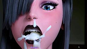 gamer girl sucks giant cock while training for streaming
