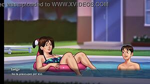 La maestra y mi madrastra me utilizan como su esclavo sexual para darse mucho placer - summertime saga