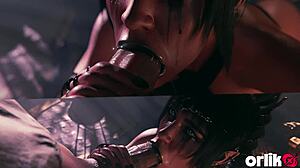 Dark elf gives sloppy blowjob and moans for big dick in fantasy