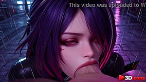 Acheron takes huge cock deep in her ass