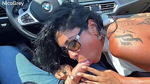Everybody watches while i fuck her on the car in montenegro