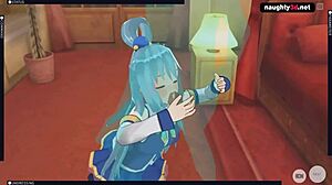 Aqua gets her ass fucked hard in konosuba hentai
