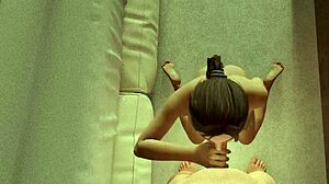 3d animation pov receiving blowjob in room
