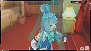 Aqua gets her ass fucked hard in konosuba hentai