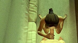 3d animation pov receiving blowjob in room
