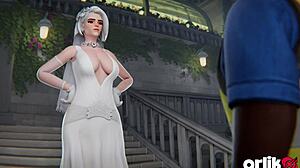 ashe pre-wedding bustle gone wild gangbang with bbc 3d animation