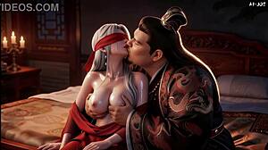cuckold husband watches fat bull fuck his blindfolded concubine