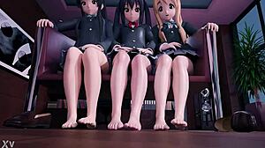 K-on feet fetish with petite japanese girl
