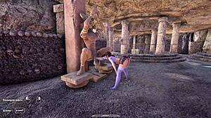 lara loves having her anus destroyed by a giant penis of a secret statue