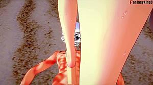 Makima Feels Pure Bliss While Fucked In Bikini On Beach In Chainsaw Man