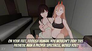 she gave a double blowjob in bondage