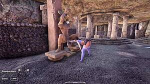 lara loves having her anus destroyed by a giant penis of a secret statue