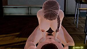 hot anime girl masturbating in 3d animation