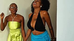 beautiful black babes asari and gray share a bbc in sloppy blowjob battle