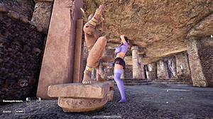 lara loves having her anus destroyed by a giant penis of a secret statue