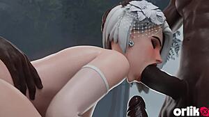 ashe pre-wedding bustle gone wild gangbang with bbc 3d animation