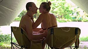Sharing a tent in the camp with my best friend. Wild outdoor sex