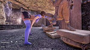lara loves having her anus destroyed by a giant penis of a secret statue