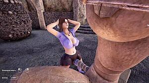 lara loves having her anus destroyed by a giant penis of a secret statue