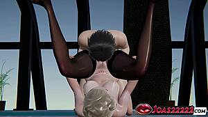 Alina experiences squirting from fingering in 3d hentai animation