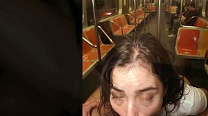 Milf loves being watched while enjoying a big cock on the train