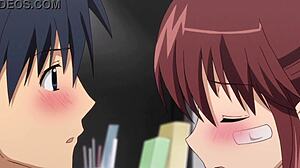 Anime kiss scene with sis
