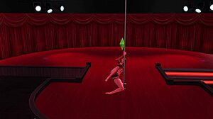 Two friends hire dancer in sims