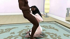 cute korean girl pleasured by black cock