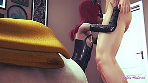 yaoi femboy pov erito wears leather for blowjob and anal