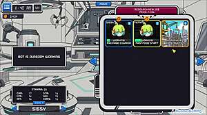 Banging femboy robots in fembot vending machine game